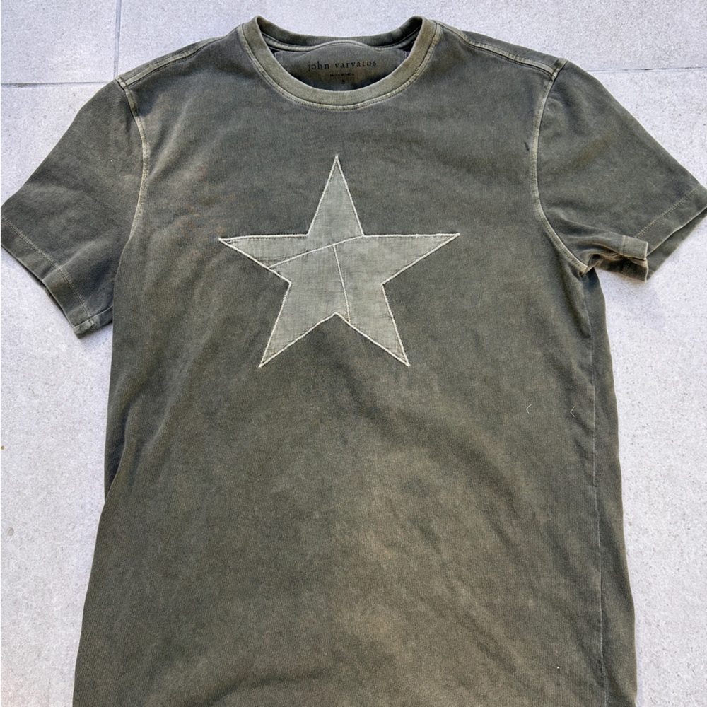 Small Pale Green “Star” Graphic John Varvatos Tee